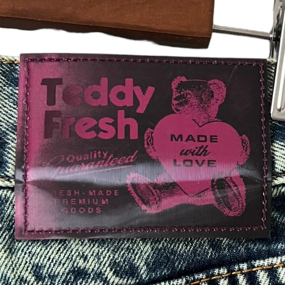 Teddy Fresh High-Rise Straight-Leg Acid Wash Jeans In Vintage Green Size 29 - Picture 10 of 15